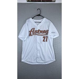 Houston Astros Jersey Mens XL White MLB Baseball Jose Altuve 27 Sponsor
